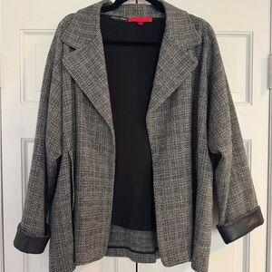 Elegant Shamask Women's Black and Gray Blazer